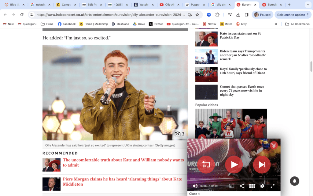 Can Olly Alexander become the 7th Winner  for the UK?